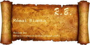 Rémai Bianka névjegykártya